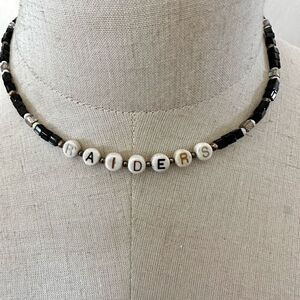 Raiders black beaded necklace